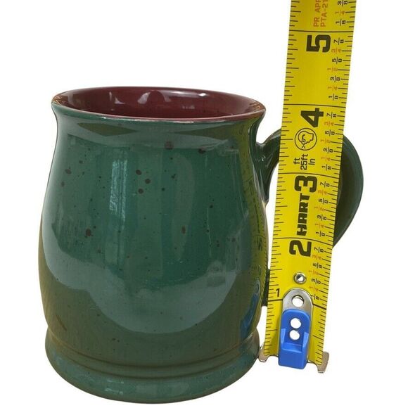VTG Colours Alexander Julian Speckled Green Stoneware Mug Cabin Red inside - Picture 7 of 8